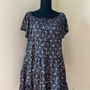 *MAX STUDIO* Pink x Black Floral Short Sleeve Dress Size Large